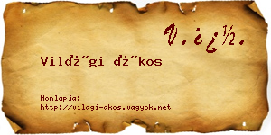 Világi Ákos névjegykártya